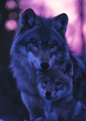 Wolf and Pup Portrait