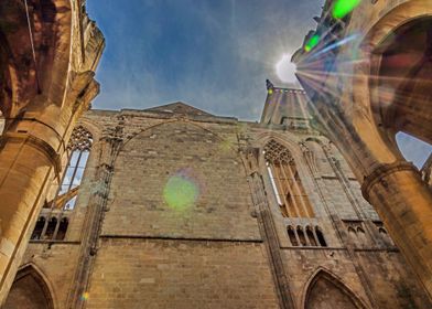 Sunlit Cathedral Ruins in Narbonne France