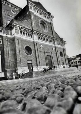 Black and White Duomo Facade in Pavia