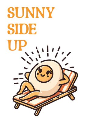 Sunny Side Up Egg Funny Mascot Retro Art