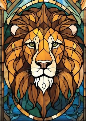 Stained Glass Lion