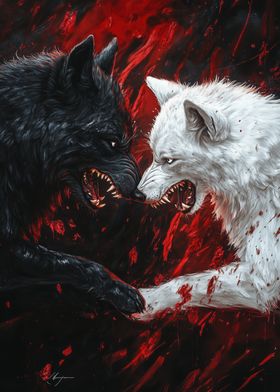 Black and White Wolves