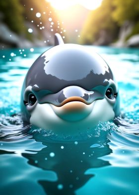 Cute Dolphin in Water