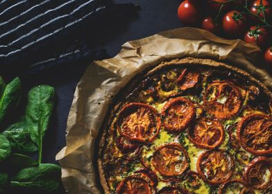 Tomato and Spinach Quiche