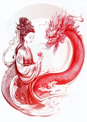 Dragon and Guanyin