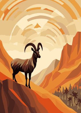 Mountain Goat Illustration