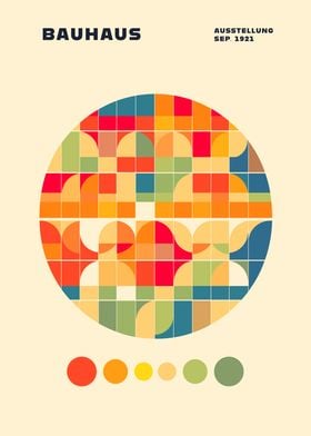 Bauhaus Autumn Circle Art Print