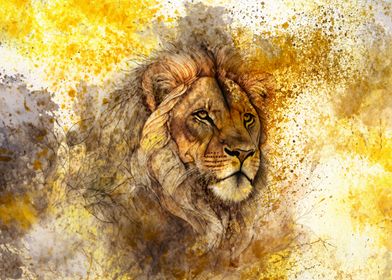 Lion Watercolor Art