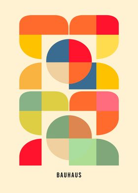 Bauhaus Geometric Art Print Mid Century