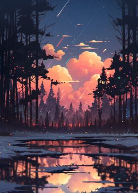 Forest Night Sky