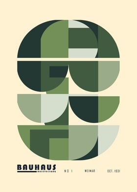 Bauhaus Boho Green Art Print