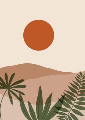 Minimalist Sunset Landscape