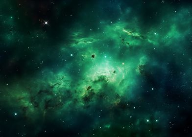 Green Nebula Space