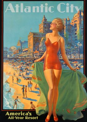 Atlantic City Vintage Poster