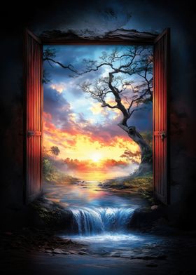 Sunset Waterfall Gateway