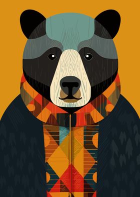 Geometric Bear Illustration