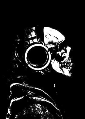 Skull with Headphones