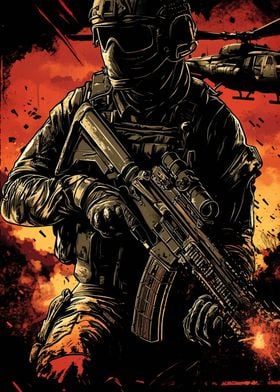 Military Soldier Artwork