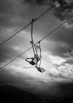 Ski Lift Chair in the Clouds