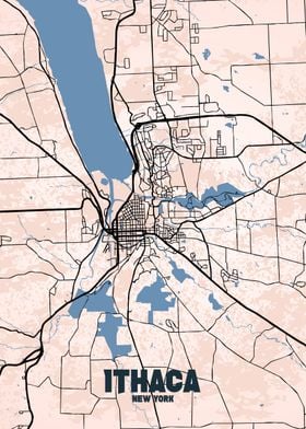 Ithaca, New York Map