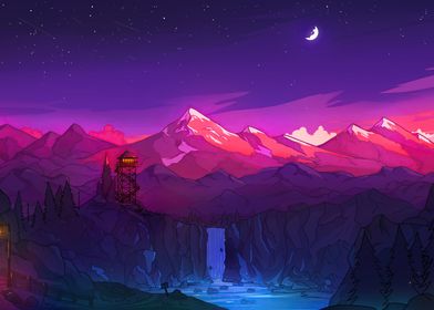 Mountain Night Landscape