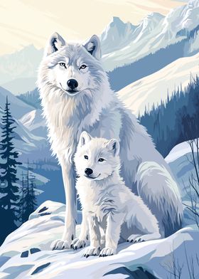 Arctic Wolf Family