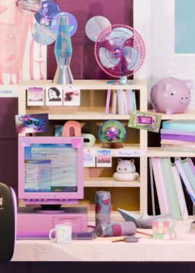 Pastel Pink Desk Setup