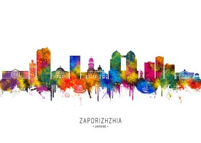 Zaporizhzhia Skyline Watercolor