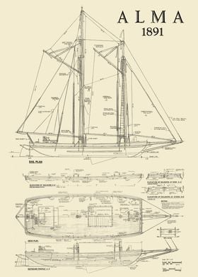 Alma 1891 Ship Plan