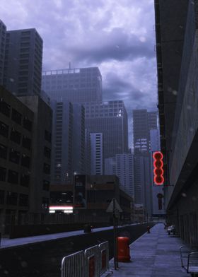 Rainy Cityscape