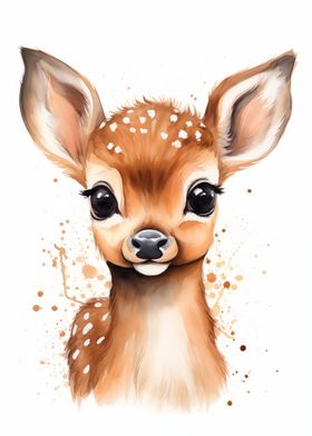 Cute Baby Deer Watercolor