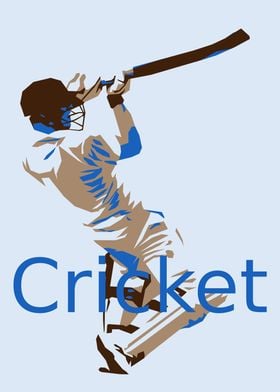 Cricket Player Vintage Silhouette