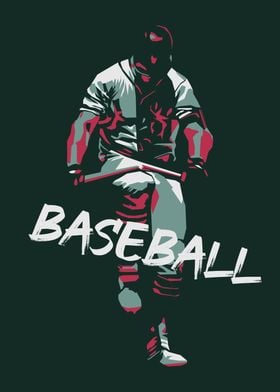 Baseball Player Vintage Silhouette