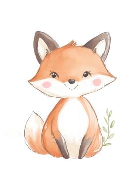 Cute Watercolor Fox