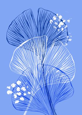 Blue Ginkgo Leaves