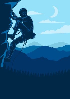 Rock Climbing Silhouette