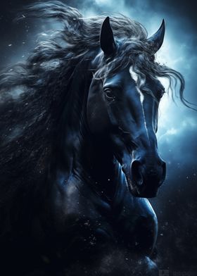 Black Stallion Portrait