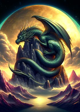 Mystical Emerald Dragon