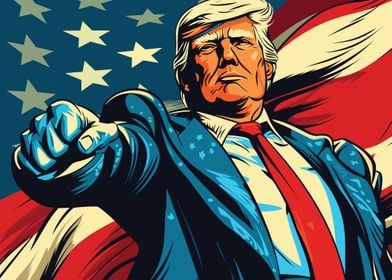 Trump American Flag Poster