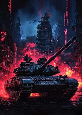 Tank in a Post-Apocalyptic City