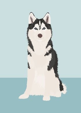 Husky Dog Illustration