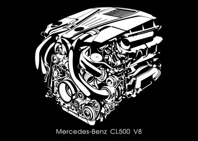 Mercedes-Benz CL500 V8 Engine