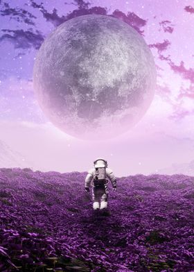 Astronaut in Purple Field