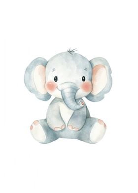 Cute Watercolor Elephant