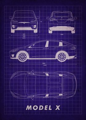 Tesla Model X Blueprint