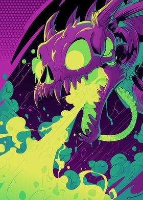 Neon Skull Dragon