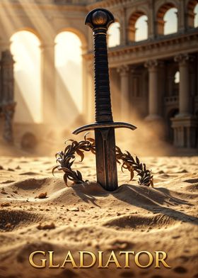 Gladiator Sword & Laurel Wreath