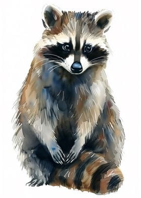 Watercolor Raccoon