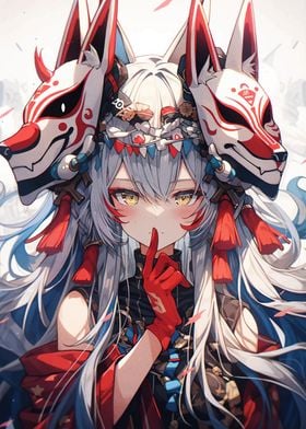 Kitsune Mask Anime Girl