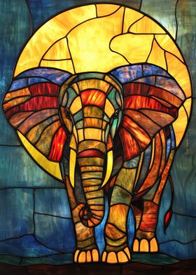 Stained Glass Elephant